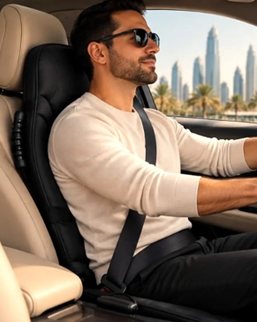 Man driving with the Vilano cushion on his seat